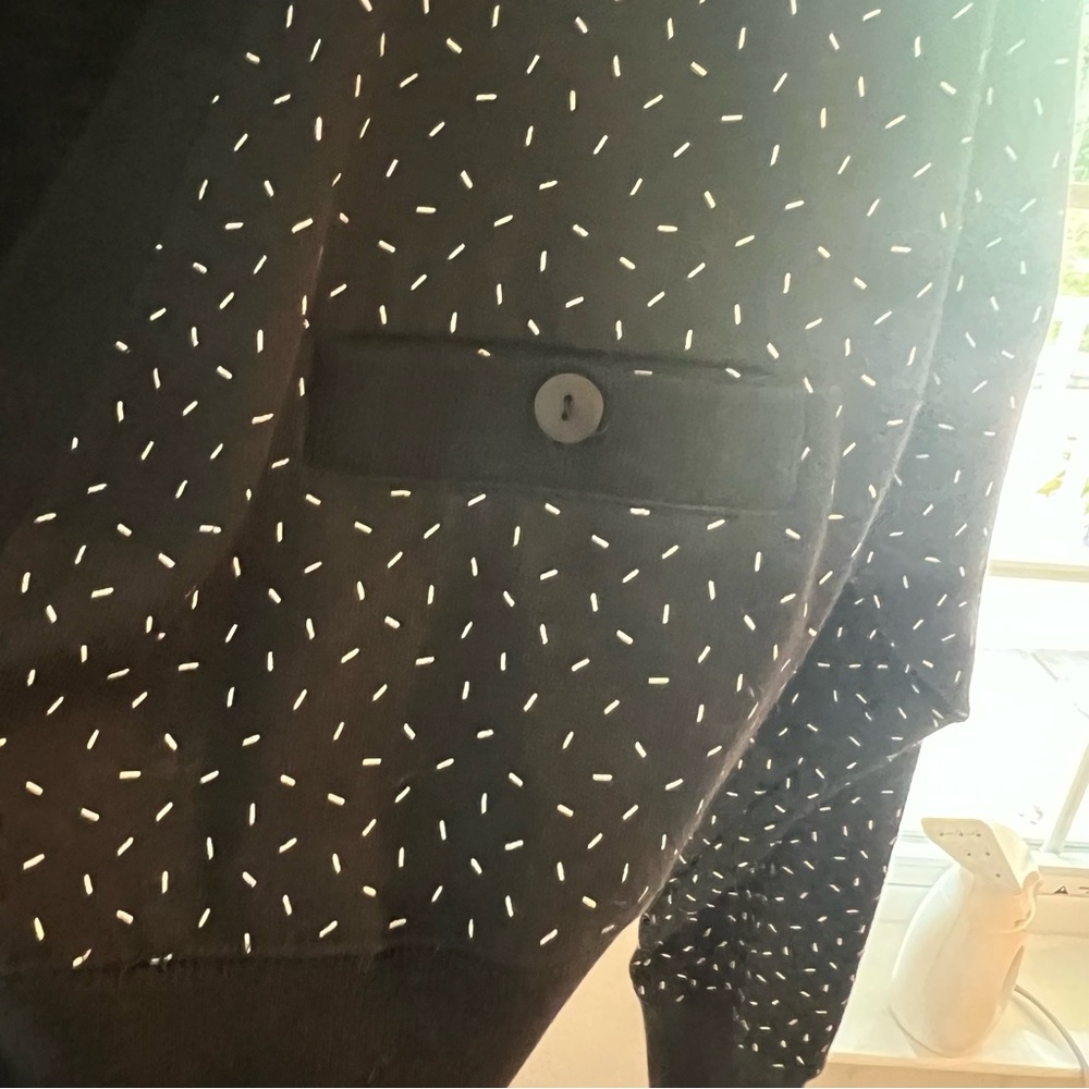 Vintage 80s 3 Button Crop Cardigan | Large | Black Pattern | Retro - Picture 4 of 5